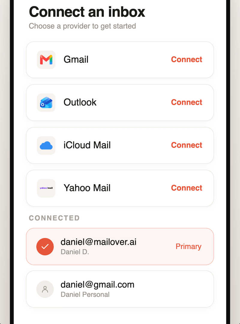 Connect an inbox securely